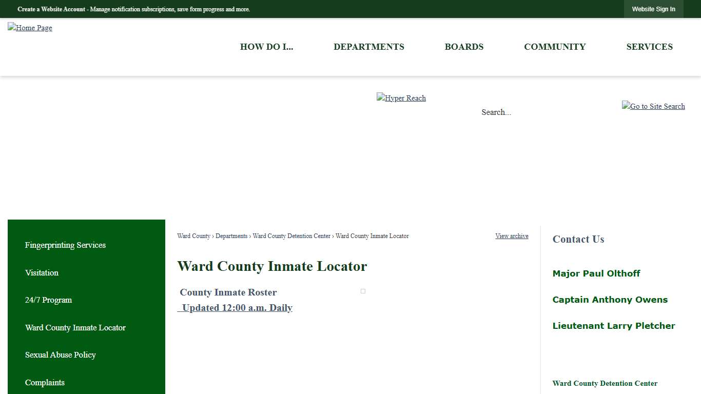 Ward County Inmate Locator | Ward County, ND - Official Website