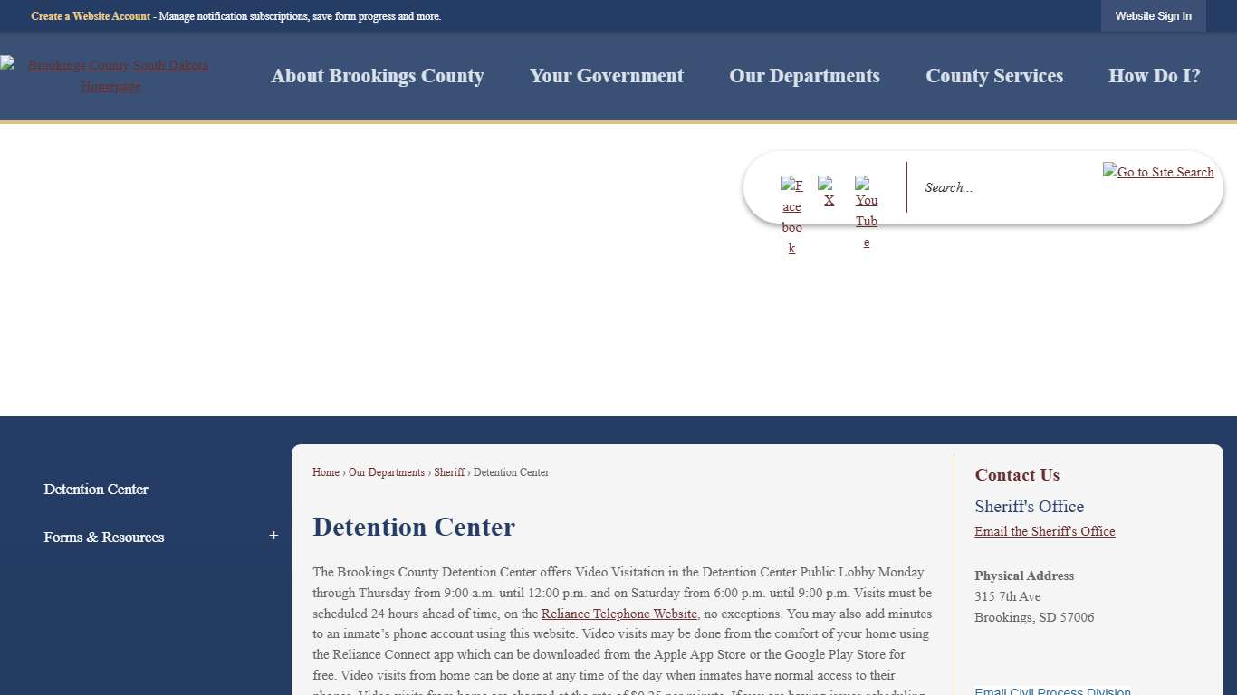 Detention Center | Brookings County, SD - Official Website