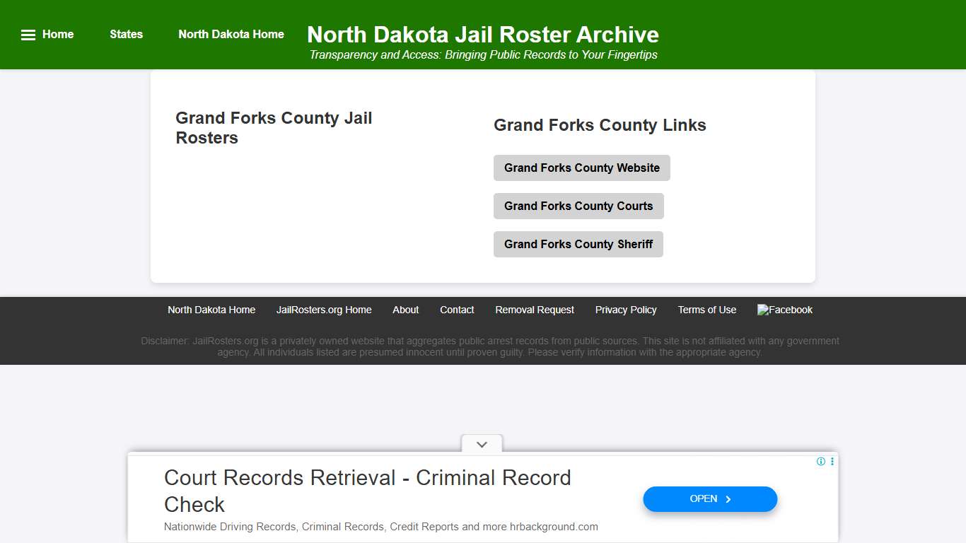 Grand Forks County - North Dakota Jail Rosters